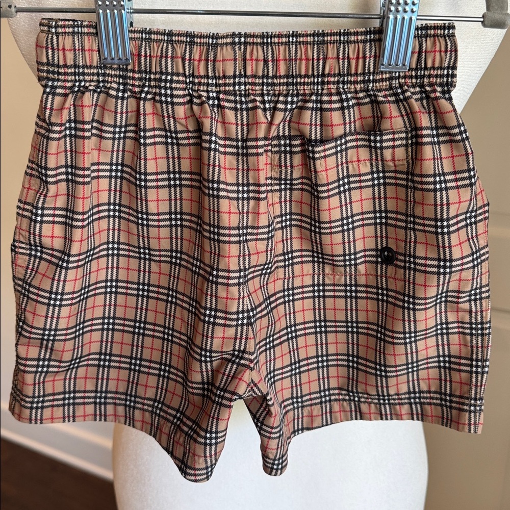 Burberry- Boys Vintage Beige, Black & Red Checkered Swim Shorts Trunks - Size:2T - Picture 4 of 6